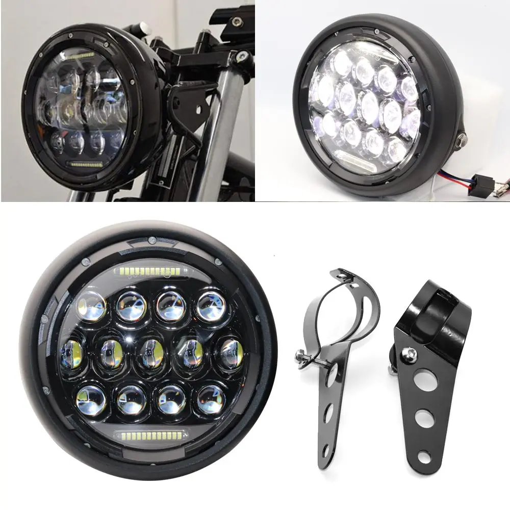 Светодиодная фара 7,5 дюйма для мотоцикла Harley, для мотоциклистов, уличный трекер для мотоциклистов, Yamaha, Honda, Suzuki, Cafer, фара для мотоцикла
Светодиодная фара 7,5 дюйма для мотоцикла Harley, для мотоциклистов, уличный трекер для мотоциклистов, Yamaha, Honda, Suzuki, Cafer, фара для мотоцикла