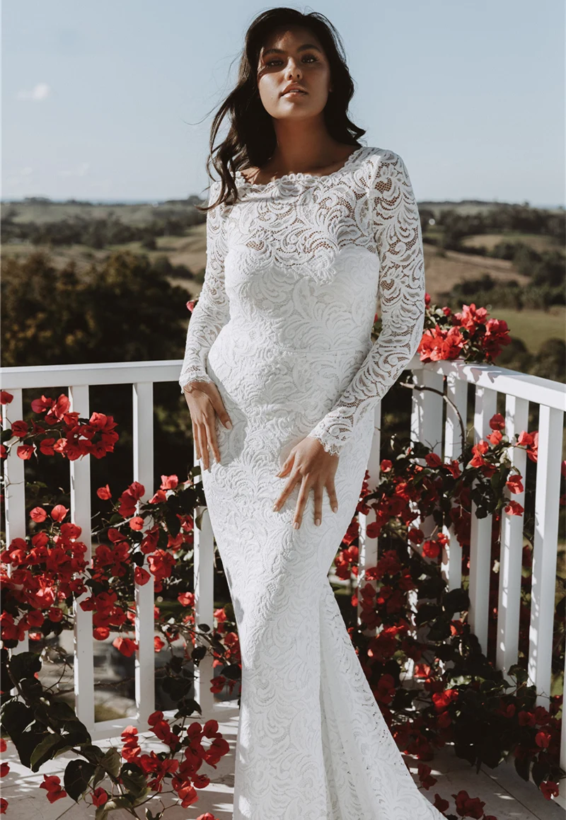 Country Backless Lace Wedding Dress 2021 Long Sleeves Plus Size White Mermaid Bridal Dresses Vestidos De Novia Autumn Spring
Country Backless Lace Wedding Dress 2021 Long Sleeves Plus Size White Mermaid Bridal Dresses Vestidos De Novia Autumn Spring