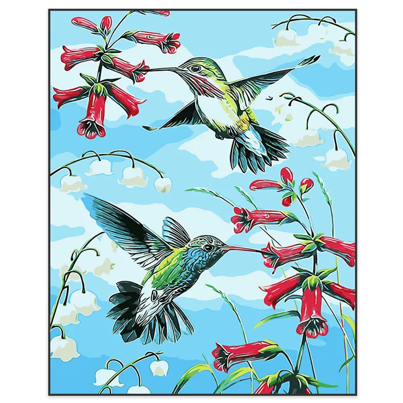 Frameless Diy Digital Oil Painting Two Animals And Birds Landscape Decorative Painting Flowers Hand-painted 40x50cm
Frameless Diy Digital Oil Painting Two Animals And Birds Landscape Decorative Painting Flowers Hand-painted 40x50cm