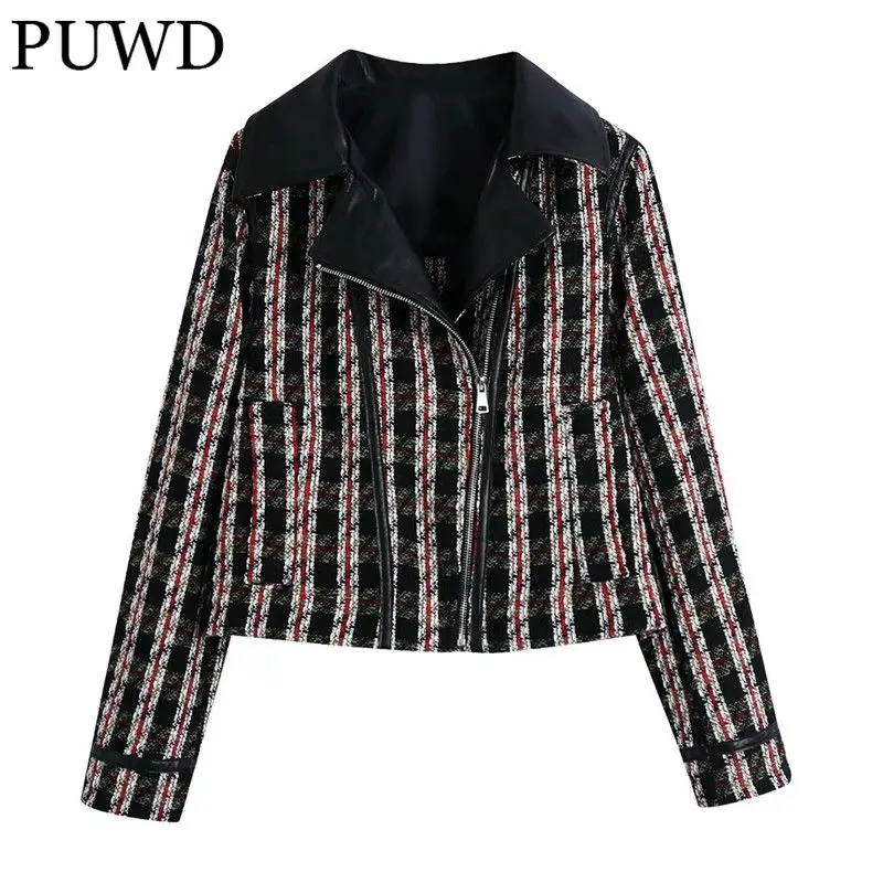 PUWD Casual Women V Neck Straight Coat 2021 Autumn Fashion Ladies High Street Vintage Jacket Female Contrast Texture Jacket
PUWD Casual Women V Neck Straight Coat 2021 Autumn Fashion Ladies High Street Vintage Jacket Female Contrast Texture Jacket