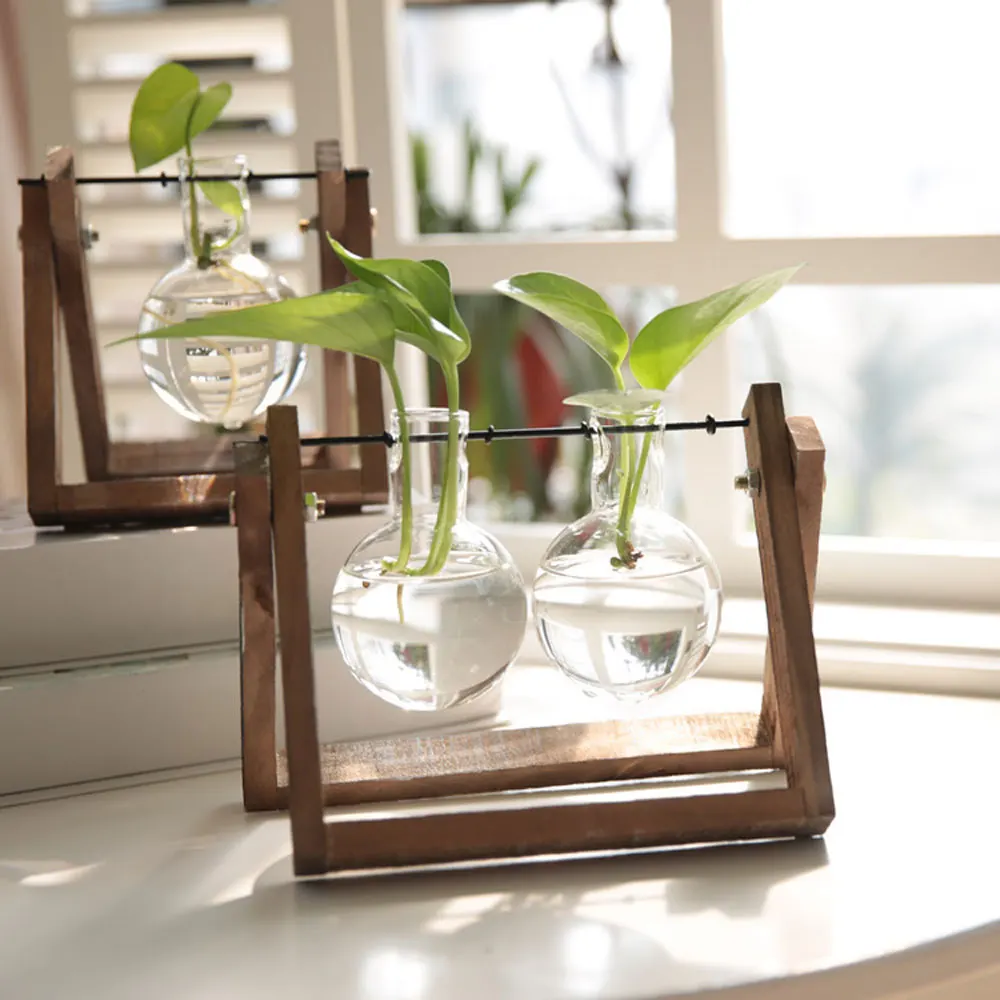 Creative Hydroponic Plant Transparent Wooden Frame Vase Retro Flower Pot Desktop Bonsai Heart-shaped Home Decoration Wedding Vas
Creative Hydroponic Plant Transparent Wooden Frame Vase Retro Flower Pot Desktop Bonsai Heart-shaped Home Decoration Wedding Vas