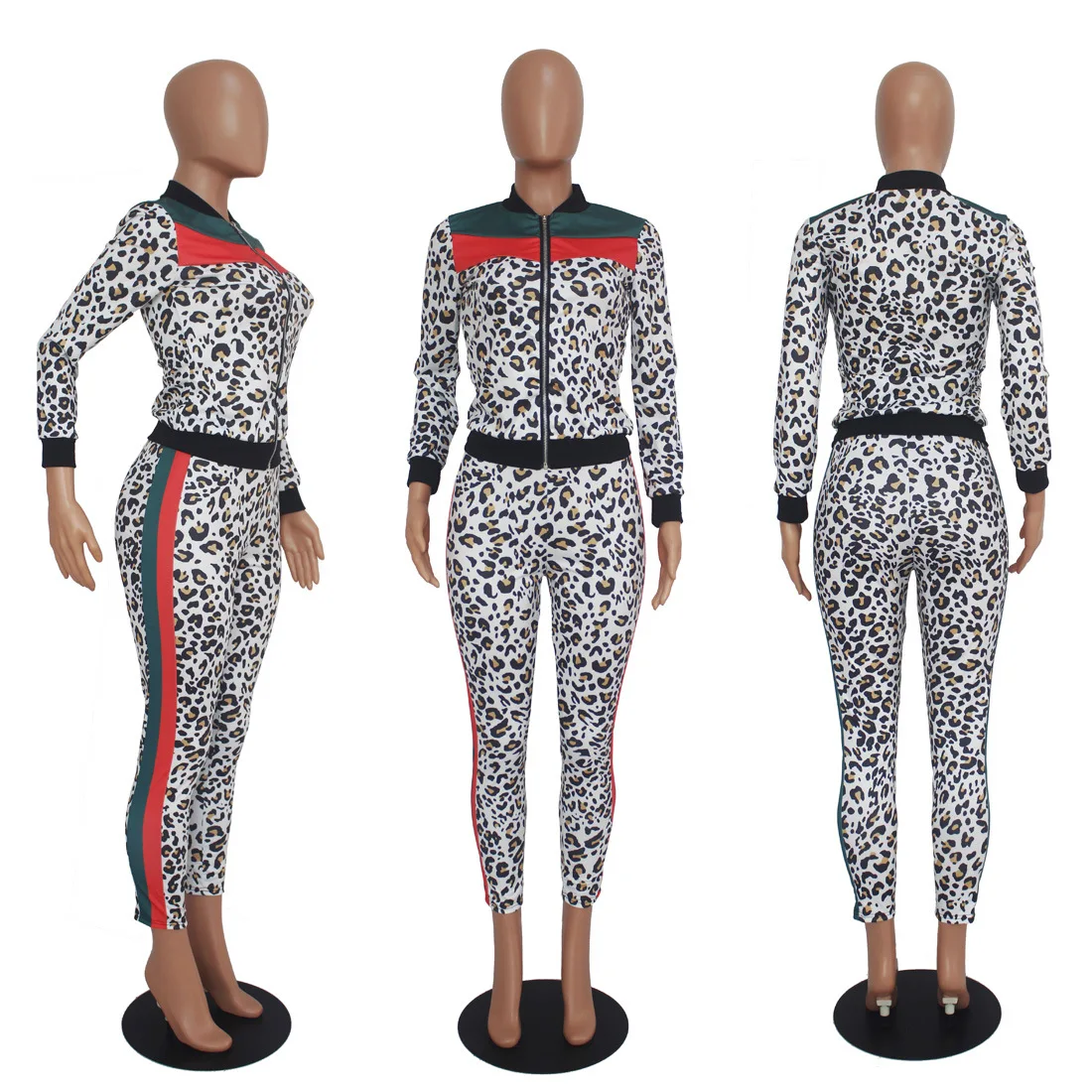 Solid Color Leopard Print Patchwork Long Sleeves Zipper Coat & Trousers New Arrival Autumn Women Suit Hot Style 2 Pieces Set
Solid Color Leopard Print Patchwork Long Sleeves Zipper Coat & Trousers New Arrival Autumn Women Suit Hot Style 2 Pieces Set