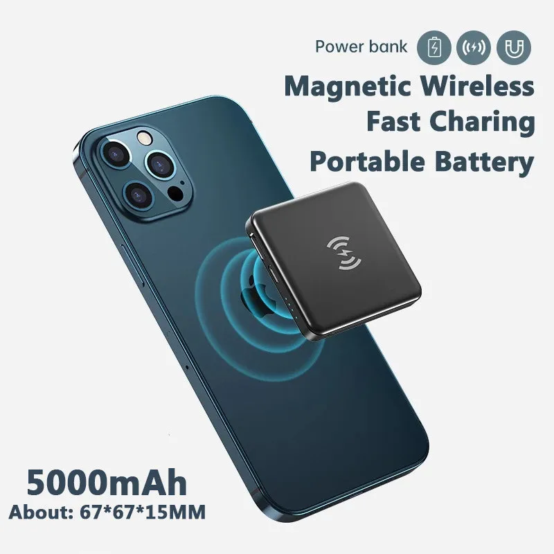 Magnetic Wireless Charging Portable Power Bank Small Charger 5000mAh USB C Back up Battery Pack for iPhone 13 Mini 12Pro Max
Magnetic Wireless Charging Portable Power Bank Small Charger 5000mAh USB C Back up Battery Pack for iPhone 13 Mini 12Pro Max