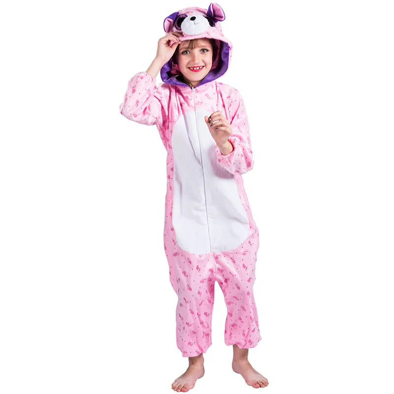 

Детские пижамы с животными и розовыми кошками, костюмы для косплея на Хэллоуин, для мальчиков и девочек, наряд для вечевечерние, детский под...
