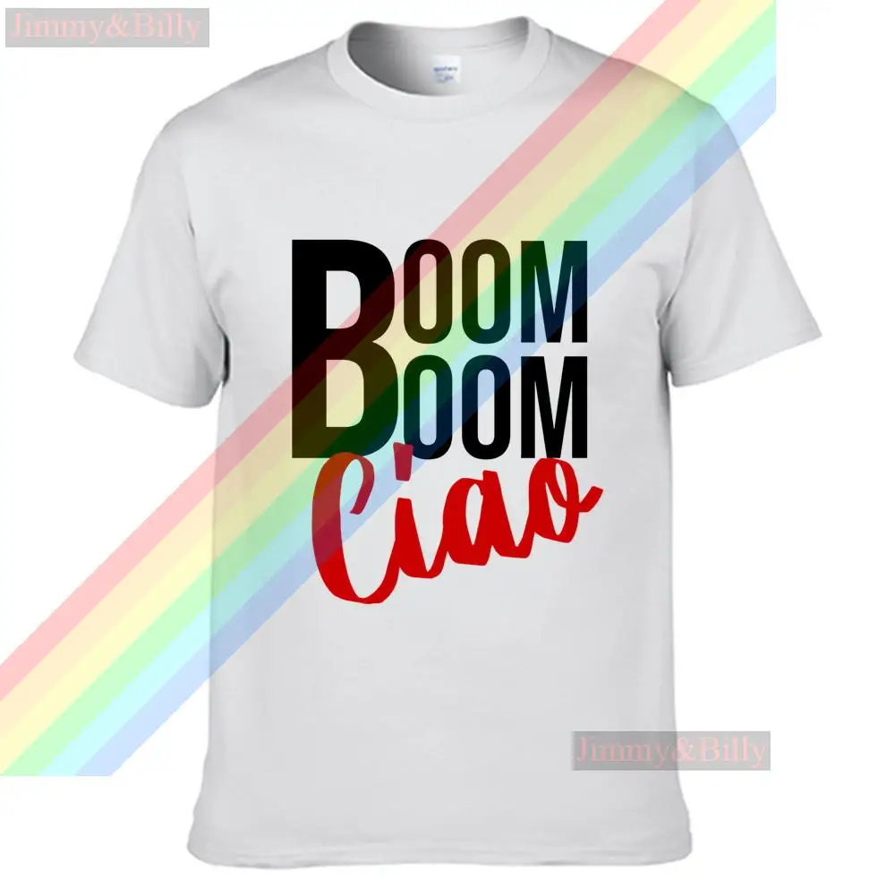 LA CASA DE PAPEL Pegatinas Boom Ciao T Shirt For Men Limitied Edition Unisex Brand T-shirt Cotton Amazing Short Sleeve Tops
LA CASA DE PAPEL Pegatinas Boom Ciao T Shirt For Men Limitied Edition Unisex Brand T-shirt Cotton Amazing Short Sleeve Tops