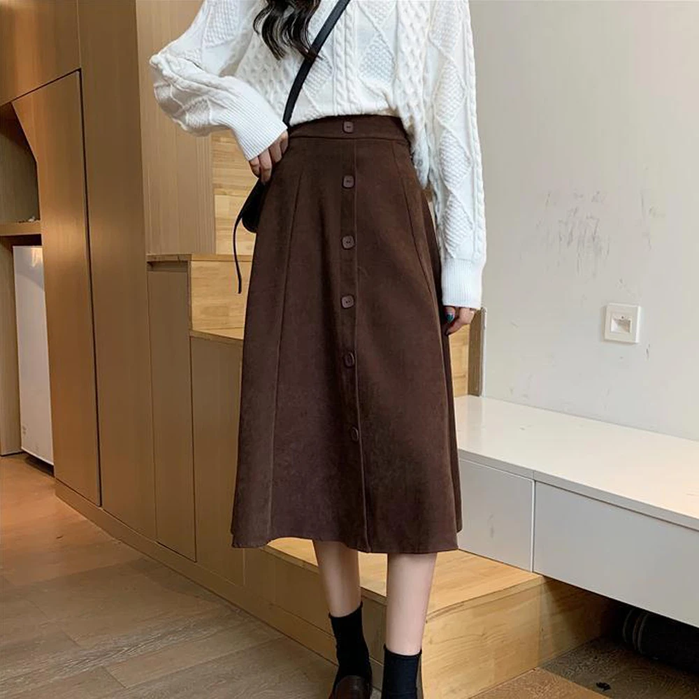 Women Winter High Waist Button Long Pleated petticoat Ladies Korean Autumn Casual Warmth Solid Office Daily Midi Polyester Skirt
Women Winter High Waist Button Long Pleated petticoat Ladies Korean Autumn Casual Warmth Solid Office Daily Midi Polyester Skirt
