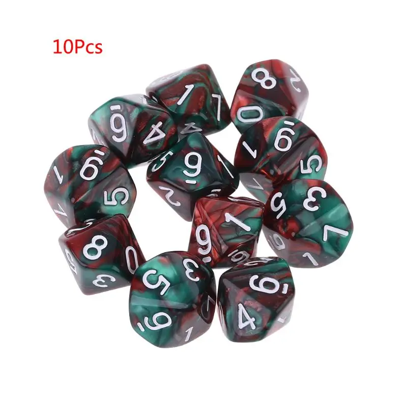 H053 10pcs/set 10 Sided D10 Polyhedral Dices Numbers Dials Desktop Table Board Game Accessories Educational Toys
H053 10pcs/set 10 Sided D10 Polyhedral Dices Numbers Dials Desktop Table Board Game Accessories Educational Toys
