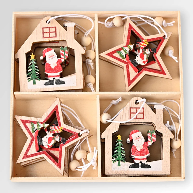 

Милые деревянные Мини-украшения, подвеска, Детские Подарочные игрушки для рождественской вечеринки, детского сада, украшение KSI999