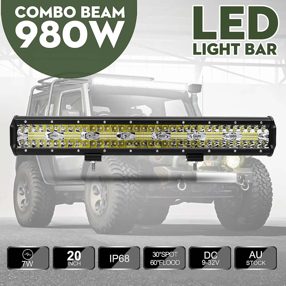 20 Inch 980W Led Light Bar Combo Spot Flood Beam LED Work Light 12V 24V for Driving Offroad Boat Car Tractor Truck 4x4 SUV ATV
20 Inch 980W Led Light Bar Combo Spot Flood Beam LED Work Light 12V 24V for Driving Offroad Boat Car Tractor Truck 4x4 SUV ATV