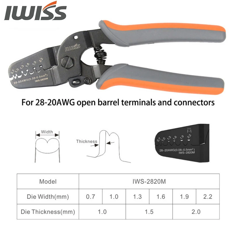 IWS 2820 щипцы плоскогубцы IWISS мини микро открыть баррель Запчасти для прессовочной