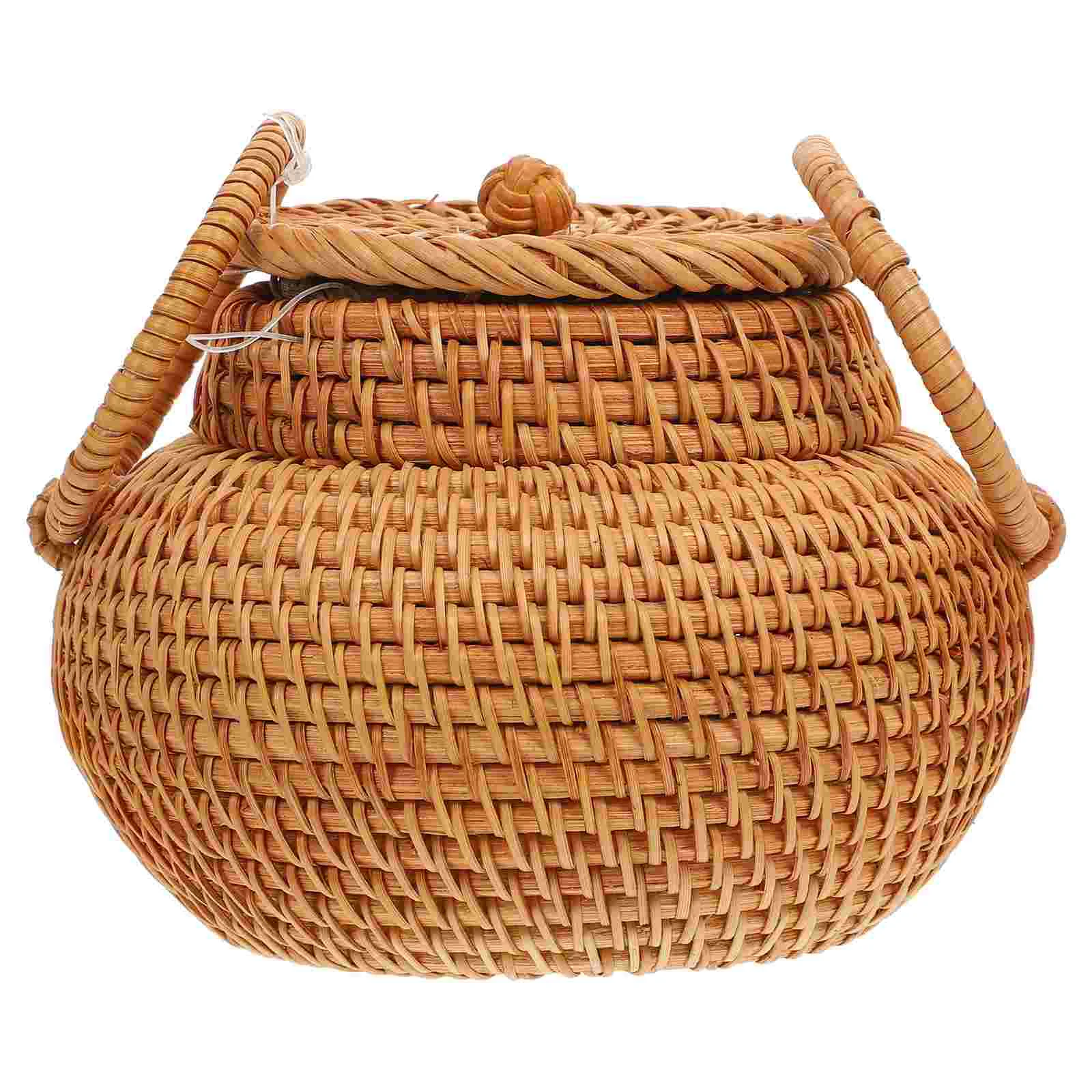 1Pc Creative Rattan Woven Storage Basket with Lid Snacks Sundries Storage Box Organizer
1Pc Creative Rattan Woven Storage Basket with Lid Snacks Sundries Storage Box Organizer