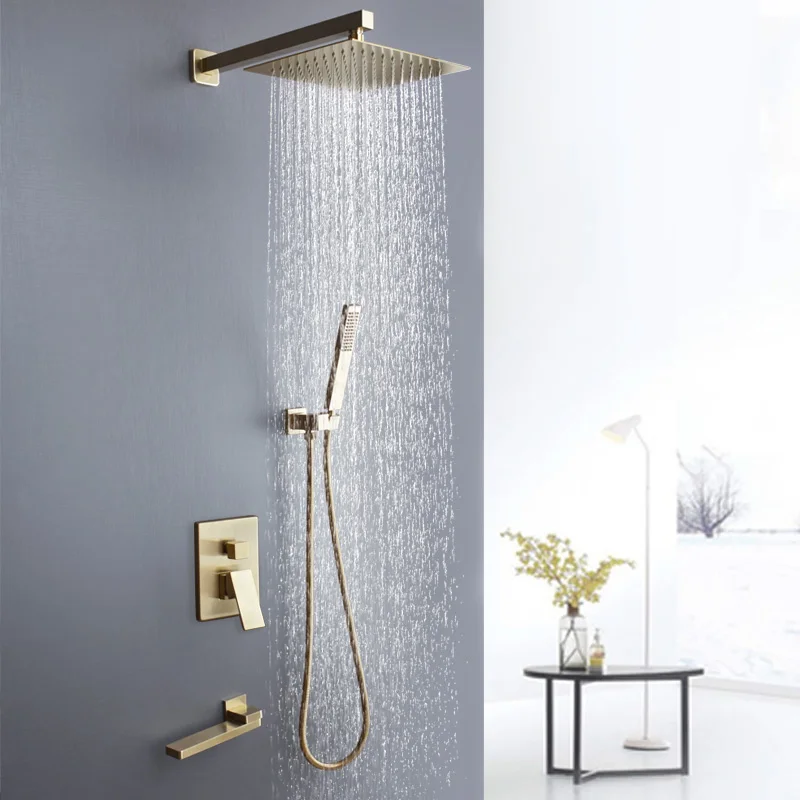 Black Rainfall Shower Faucet Set Wall Mount Brass Head Shower Mixer Taps Concealed Install Bath Shower Tap
Black Rainfall Shower Faucet Set Wall Mount Brass Head Shower Mixer Taps Concealed Install Bath Shower Tap