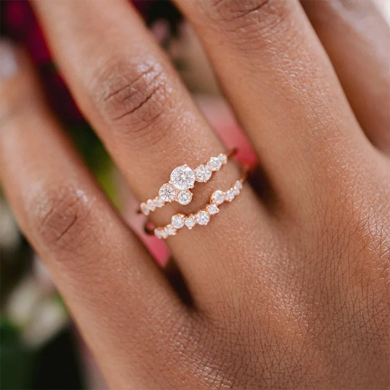Milangirl 2 Pcs/set Ladies Women's Ring Elegant Rose Gold Color Geometric Crystal Rhinestone Zircon Ring for Party Jewelry
Milangirl 2 Pcs/set Ladies Women's Ring Elegant Rose Gold Color Geometric Crystal Rhinestone Zircon Ring for Party Jewelry