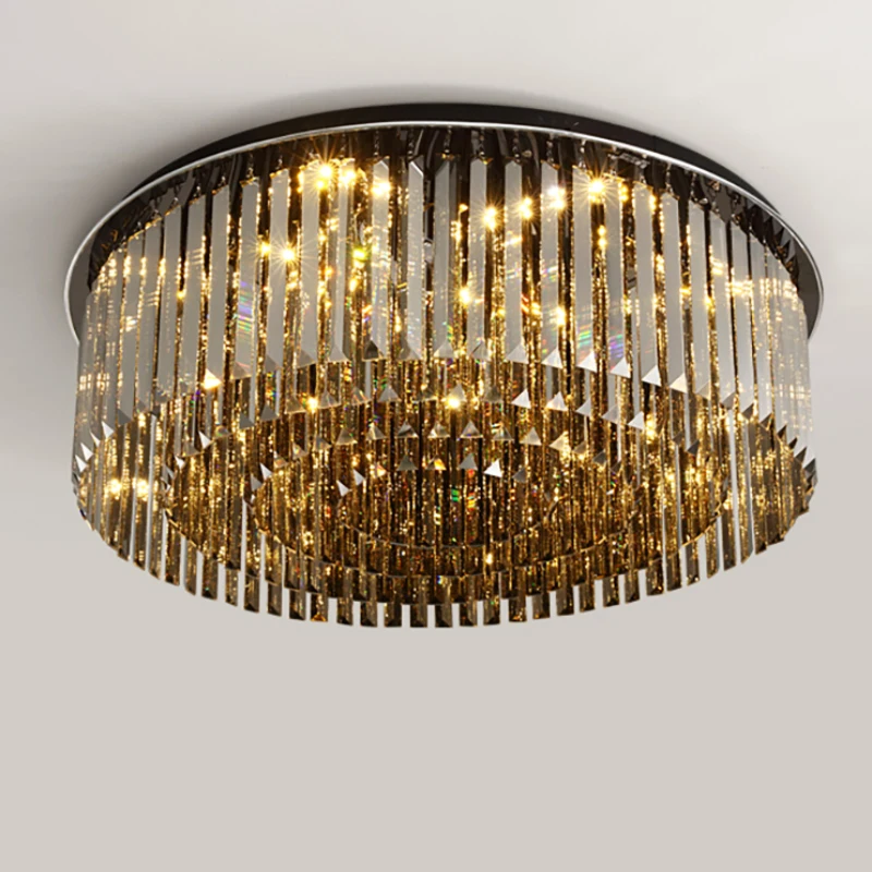 Modern crystal chandelier for ceiling luxury round smoky gray cristal lamps bedroom living room decor lighting fixtures with LED
Modern crystal chandelier for ceiling luxury round smoky gray cristal lamps bedroom living room decor lighting fixtures with LED