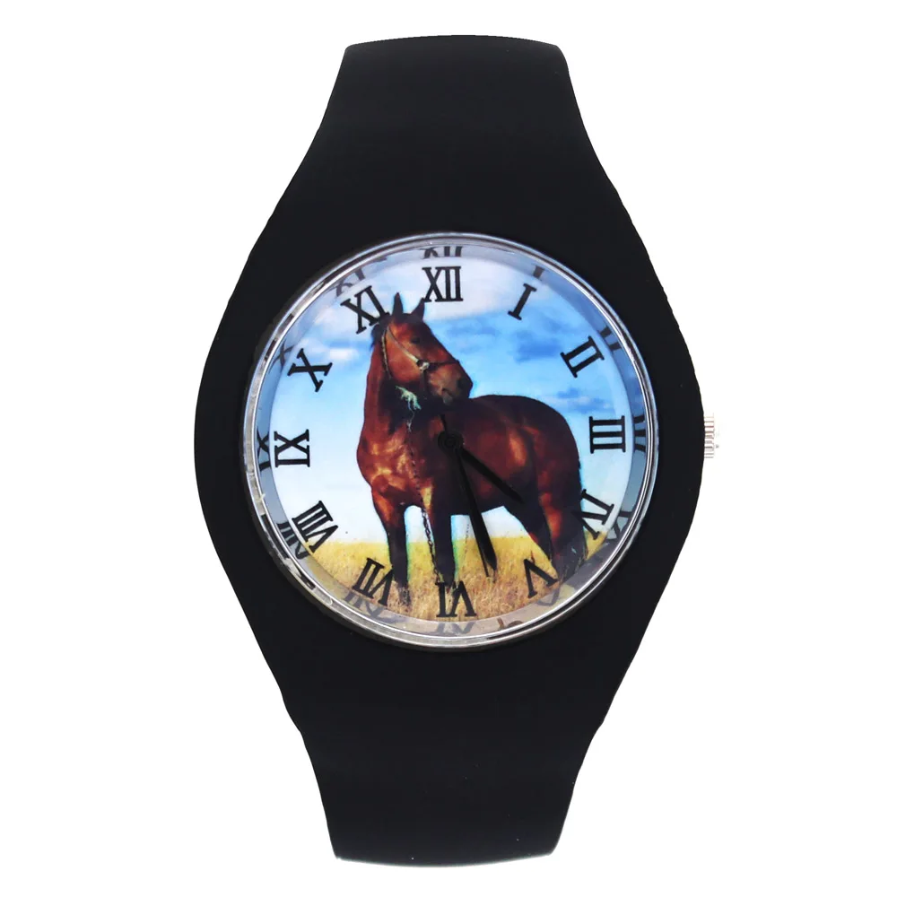 Racing Steed Hobby Dark Horse Presents Animal Pattern Fashion Men Women Sport Soft Silicone Strap Quartz Wrist Watch
Racing Steed Hobby Dark Horse Presents Animal Pattern Fashion Men Women Sport Soft Silicone Strap Quartz Wrist Watch
