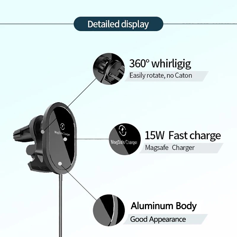 15W Magnetic Wireless Charger Car Wireless Chargers for magsafe iphone 12 Fast Charging Station Phone Holder Mount Aluminum Body
15W Magnetic Wireless Charger Car Wireless Chargers for magsafe iphone 12 Fast Charging Station Phone Holder Mount Aluminum Body