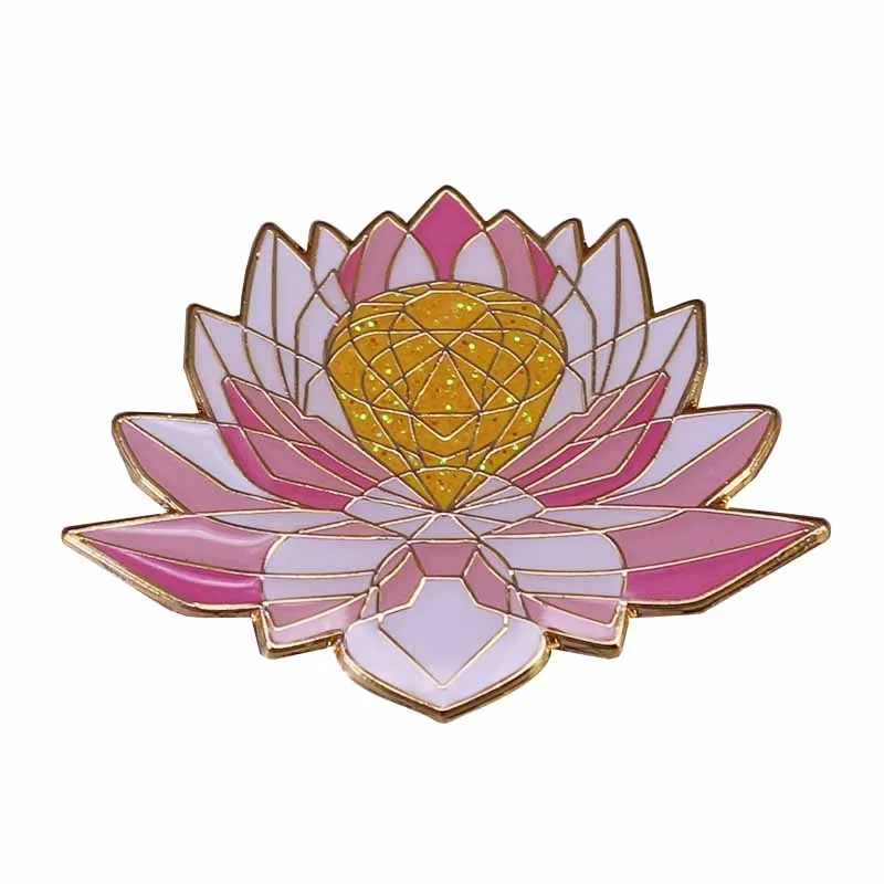 Tsukino Usagi Glitter Crystal Lotus Flower Enamel Brooch Pin Lapel Pins Brooches Badges Exquisite Jewelry Accessories Gifts | Украшения и