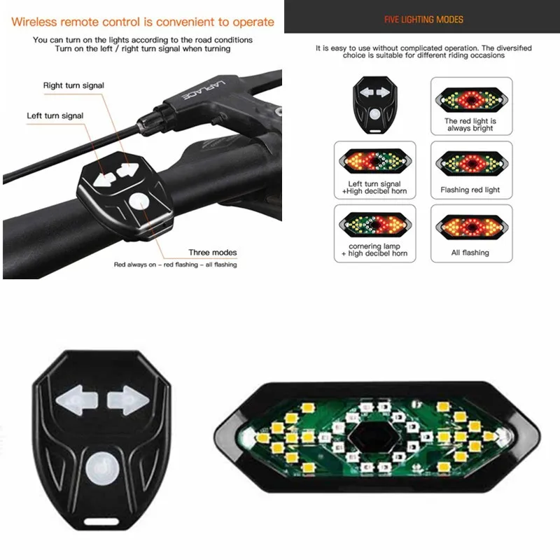 Bicycle Tail Light Smart Bike Light Wireless Remote Control USB Rechargeable Turn Signal Night Riding Safety Warning Light
Bicycle Tail Light Smart Bike Light Wireless Remote Control USB Rechargeable Turn Signal Night Riding Safety Warning Light