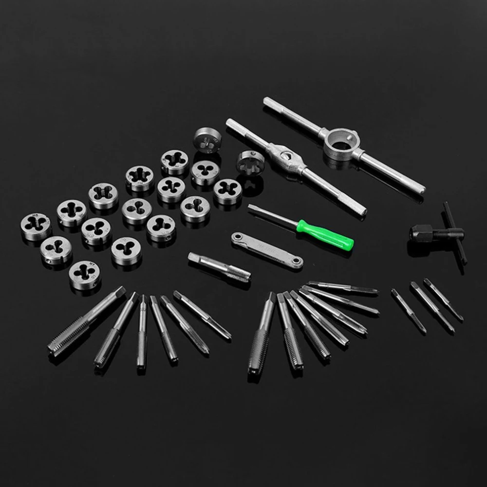 40Pcs Metric Tap And Die Set M3 M4 M5 M6 M7 M8 M10 M12 Screw Thread Screw Plugs Wrench Dies DIY Kit Threading Repair Hand Tool
40Pcs Metric Tap And Die Set M3 M4 M5 M6 M7 M8 M10 M12 Screw Thread Screw Plugs Wrench Dies DIY Kit Threading Repair Hand Tool