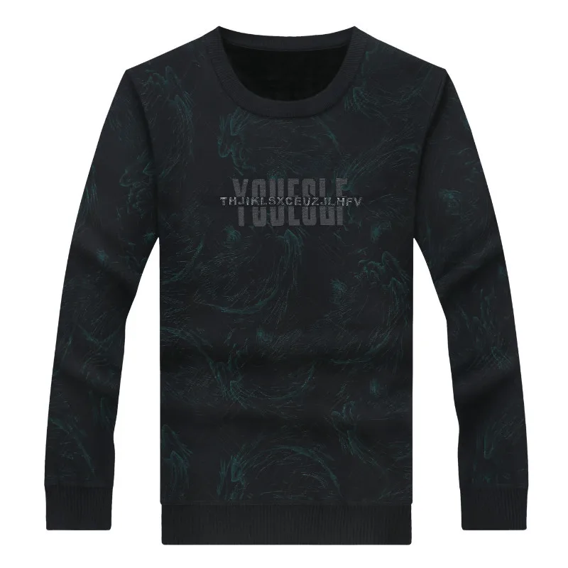Autumn and winter thick men's young fat plus size round neck printed Plush sweater men's Plush sweater 
Autumn and winter thick men's young fat plus size round neck printed Plush sweater men's Plush sweater