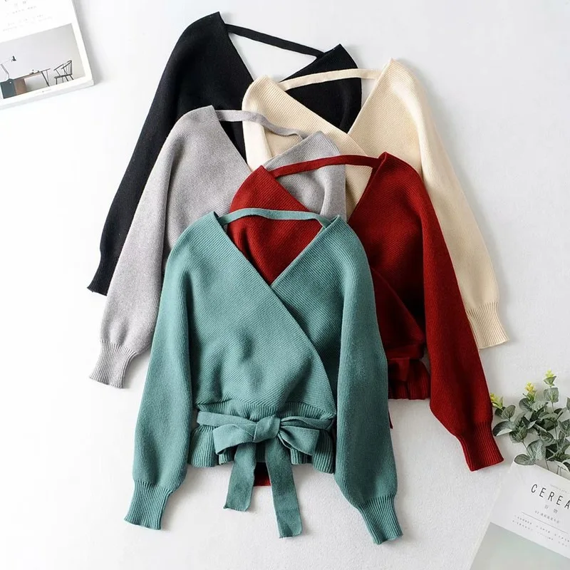 Women Sexy Backless Sweater Solid Jumper Fashion Long Sleeve V Neck Pullovers Autumn Female Soft Tops
Women Sexy Backless Sweater Solid Jumper Fashion Long Sleeve V Neck Pullovers Autumn Female Soft Tops