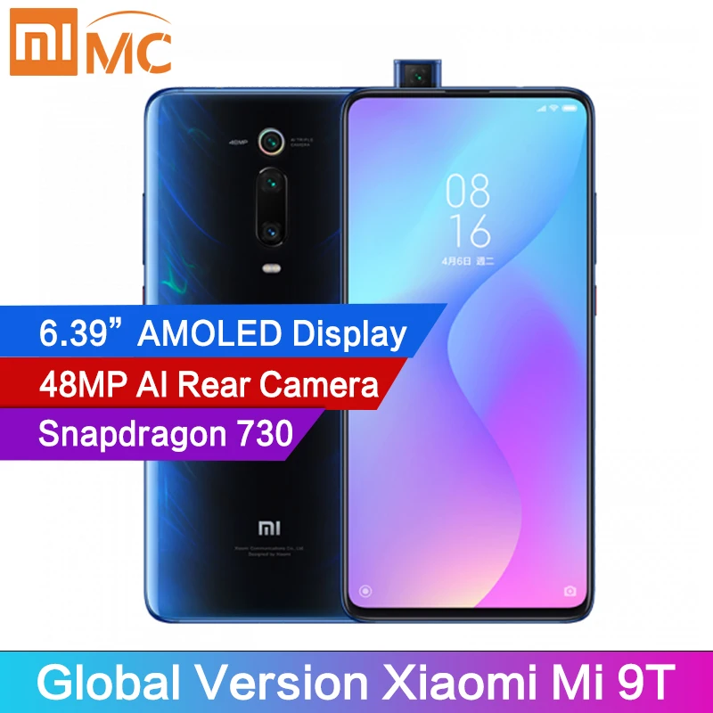 Глобальная версия xiaomi mi 9T 6 Гб мобильный телефон Snapdragon 730 AI 48MP сзади Камера 4000 мА/ч