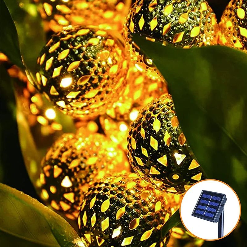 Moroccan LED Fairy Lights 7 Metres 50 LED Solar Christmas Lamp 8 Modes Unique Hollow Design Waterproof Wedding Party Lights
Moroccan LED Fairy Lights 7 Metres 50 LED Solar Christmas Lamp 8 Modes Unique Hollow Design Waterproof Wedding Party Lights