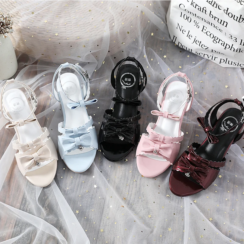 Summer princess sweet lolita shoes cute student daily bowknot leather shoes round head high heel women shoes cosplay loli
Summer princess sweet lolita shoes cute student daily bowknot leather shoes round head high heel women shoes cosplay loli