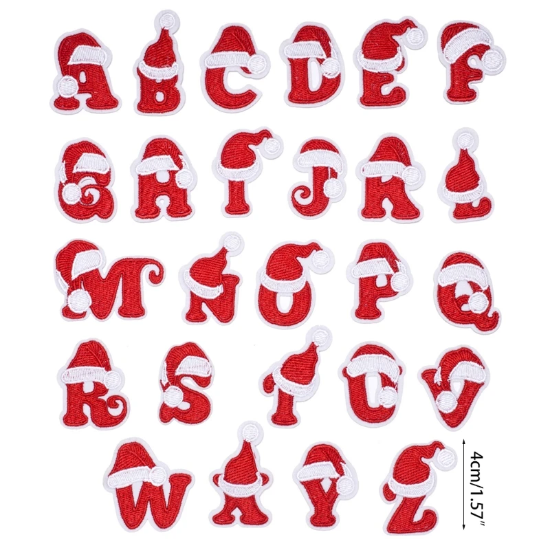 26 PCS Iron on Letters Patches Applique Sew on Patches Christmas Letter A-Z Patch Alphabet Embroidered Patches DIY 
26 PCS Iron on Letters Patches Applique Sew on Patches Christmas Letter A-Z Patch Alphabet Embroidered Patches DIY