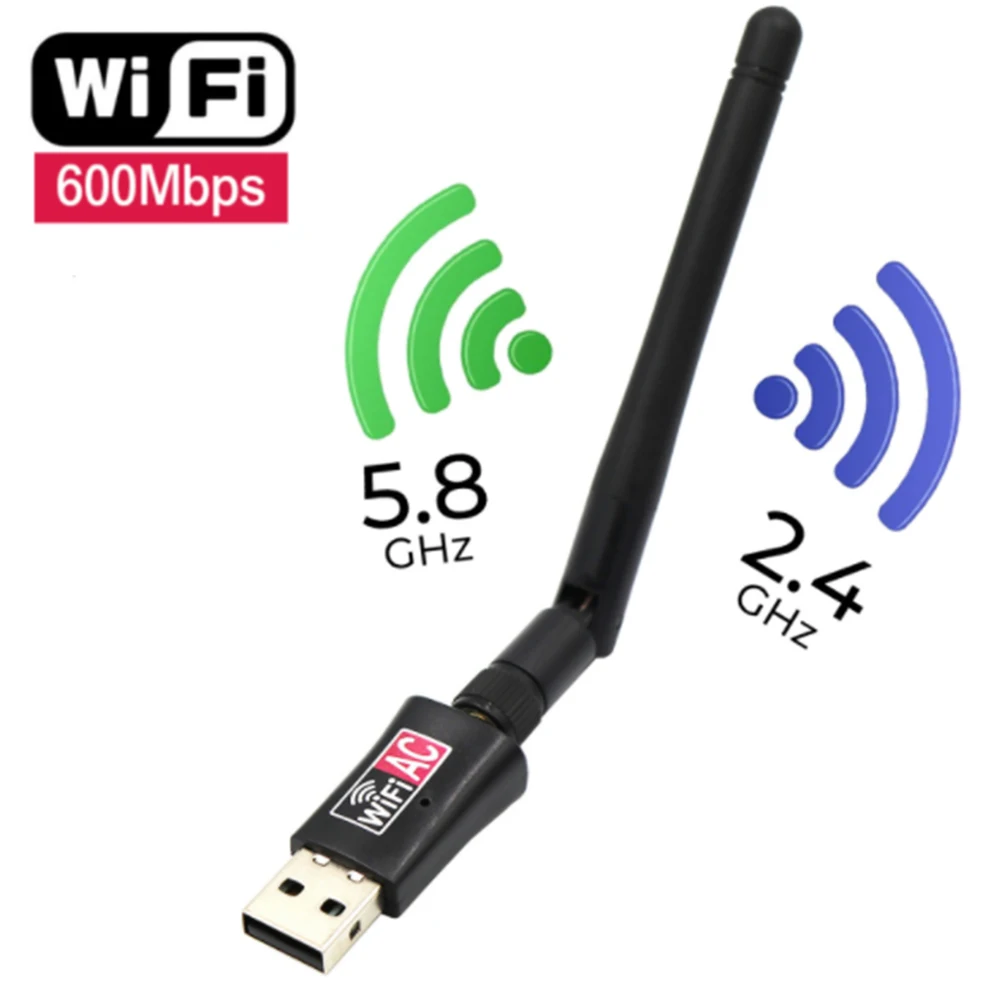 WIFI Receiver USB Dual Band 600Mbps 2.4G/5.8GHz Wireless Lan Adapter With Antenna PC Computer Network Card For IPTV Set-top Box
WIFI Receiver USB Dual Band 600Mbps 2.4G/5.8GHz Wireless Lan Adapter With Antenna PC Computer Network Card For IPTV Set-top Box