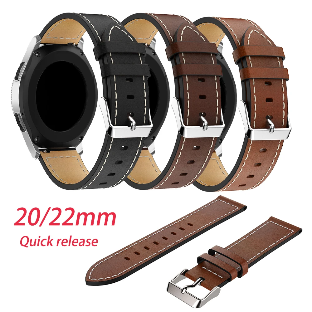 20mm 22mm Leather Band For Samsung Galaxy watch 4/Classic 44mm Active 2 strap bracelet Huawei GT/2/Pro Galaxy 3 45mm/42mm/46mm
20mm 22mm Leather Band For Samsung Galaxy watch 4/Classic 44mm Active 2 strap bracelet Huawei GT/2/Pro Galaxy 3 45mm/42mm/46mm