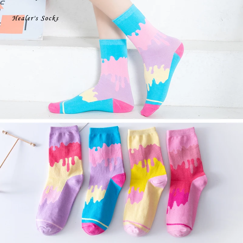 New Kawaii Stitching Color Women Girls Socks Cotton Harajuku Colorful Fashion Streetwear Hip Hop Long Happy Funny Tube Socks
New Kawaii Stitching Color Women Girls Socks Cotton Harajuku Colorful Fashion Streetwear Hip Hop Long Happy Funny Tube Socks