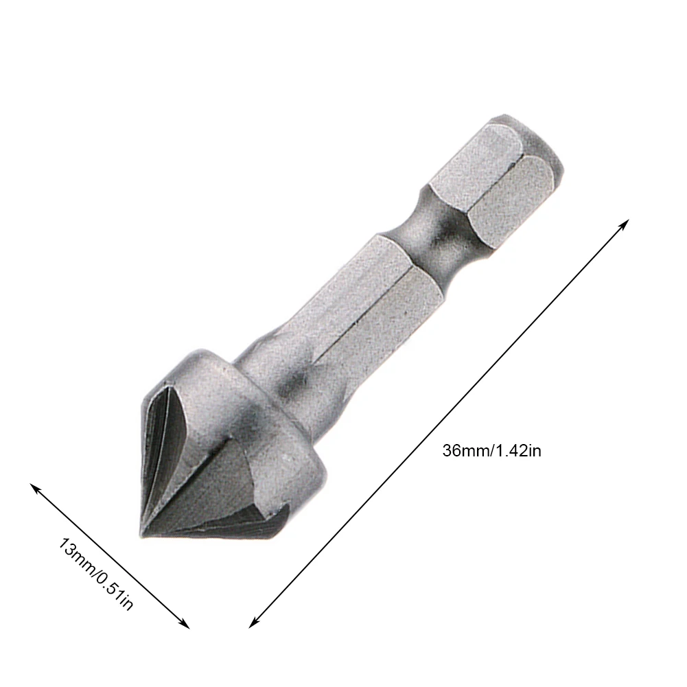 13mm 90 Degree Countersink Drill Bit Chamfer 1/4" Hex Shank Carpentry Woodworking Angle Point Chamfering Cutter Power Tools
13mm 90 Degree Countersink Drill Bit Chamfer 1/4" Hex Shank Carpentry Woodworking Angle Point Chamfering Cutter Power Tools
