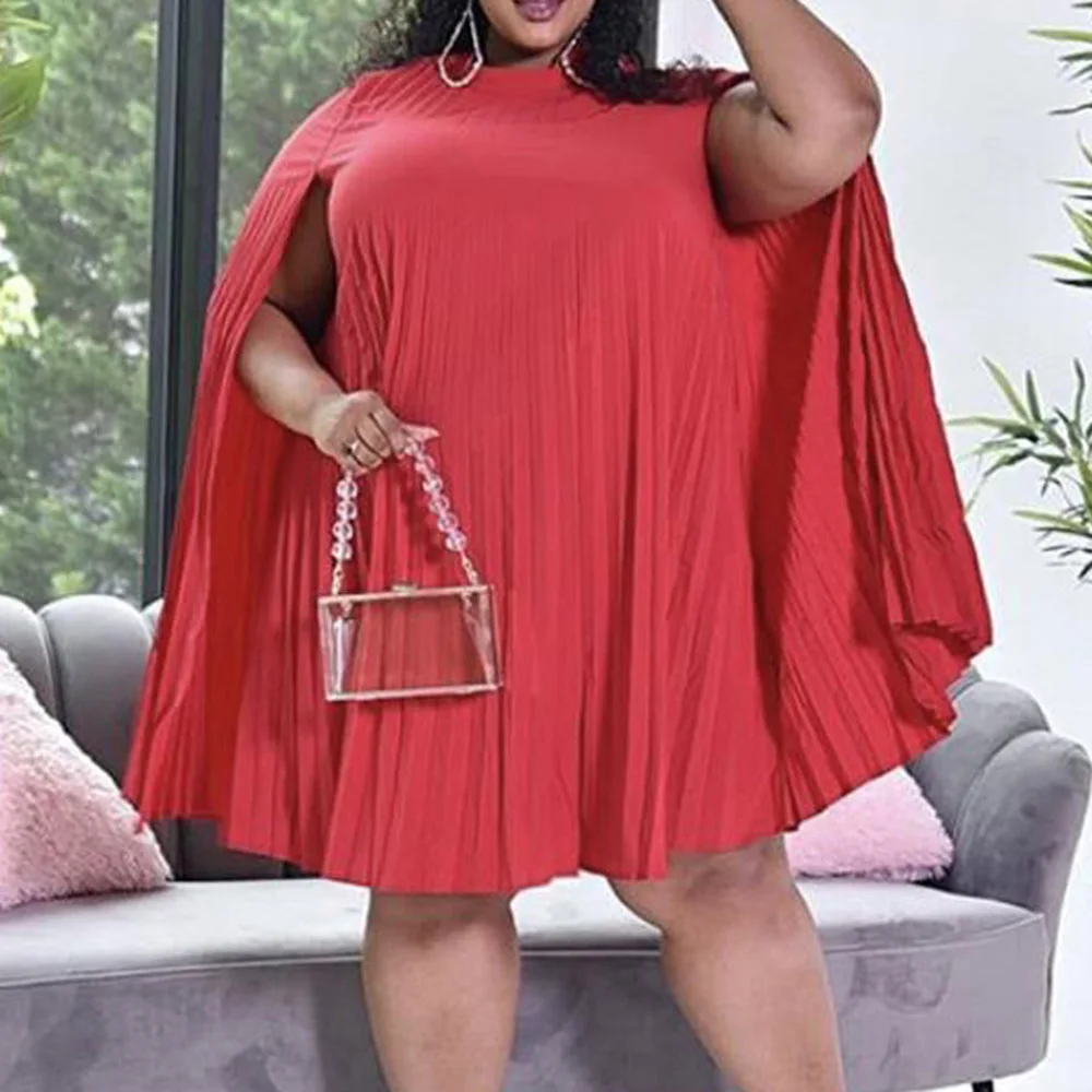 2xl Women Plus Size Pleated Dress Blue Red Casual A Line Mini Robe African Fashion Party OL 2021 Summer Stand Collar Pullover
2xl Women Plus Size Pleated Dress Blue Red Casual A Line Mini Robe African Fashion Party OL 2021 Summer Stand Collar Pullover