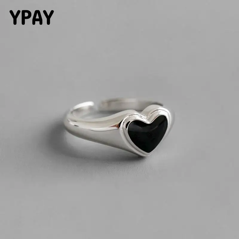 YPAY 100% Genuine 925 Sterling Silver Open Rings Women Classic Black Glue Stone Heart Finger Ring Bagues Fine Jewelry YMR1006
YPAY 100% Genuine 925 Sterling Silver Open Rings Women Classic Black Glue Stone Heart Finger Ring Bagues Fine Jewelry YMR1006