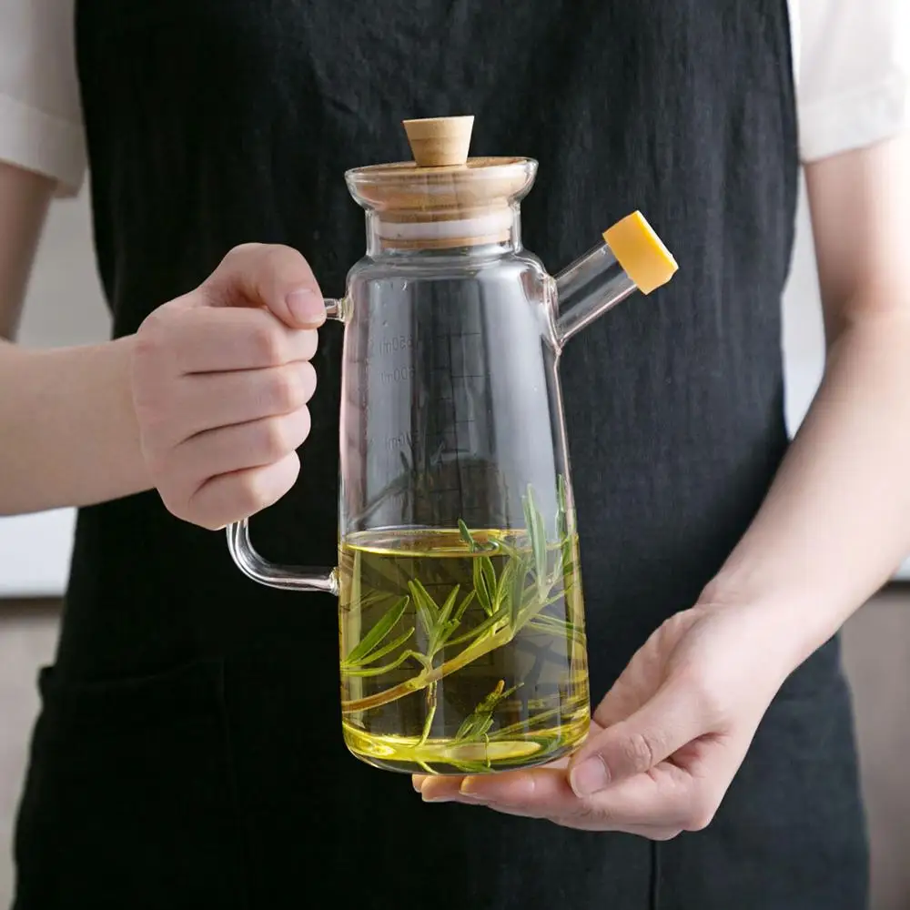 Стеклянная бутылка для оливкового масла 650 мл контейнер уксуса кухонная соевого