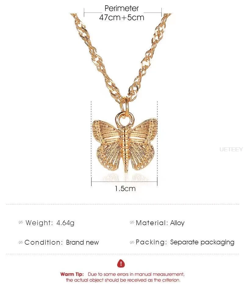 Hot Selling Metal Butterfly Women Pendant Necklace Temperament Simple Necklace Clavicle Chain Party Gift
Hot Selling Metal Butterfly Women Pendant Necklace Temperament Simple Necklace Clavicle Chain Party Gift