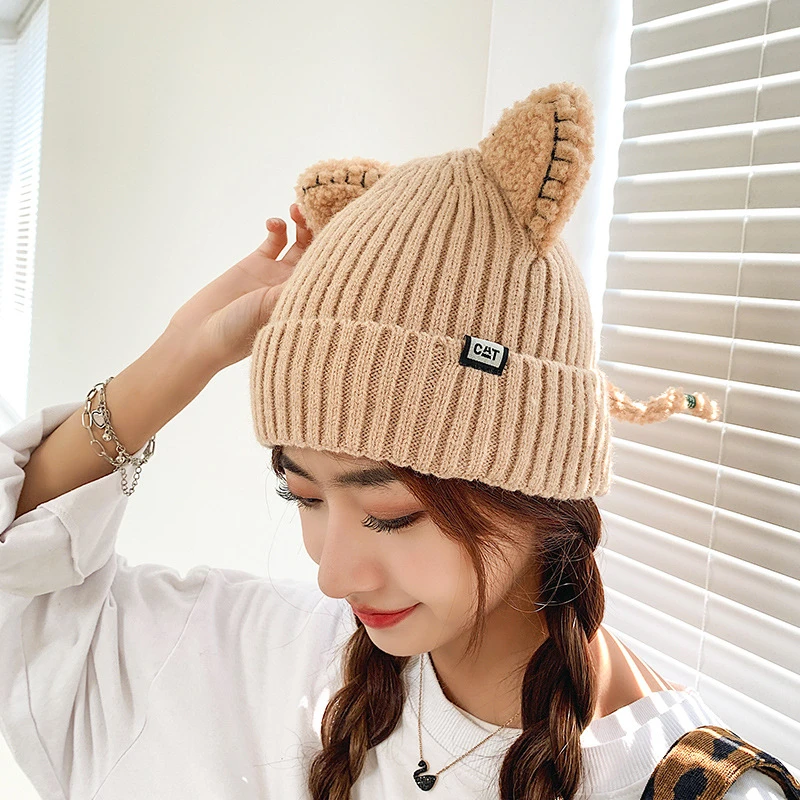 Winter Warm Female Cap Cute Hat With Ears Knitted Winter Cat Skullies Hat 2021 Woman Outdoor Beanies Hat Panama Lady Cap
Winter Warm Female Cap Cute Hat With Ears Knitted Winter Cat Skullies Hat 2021 Woman Outdoor Beanies Hat Panama Lady Cap