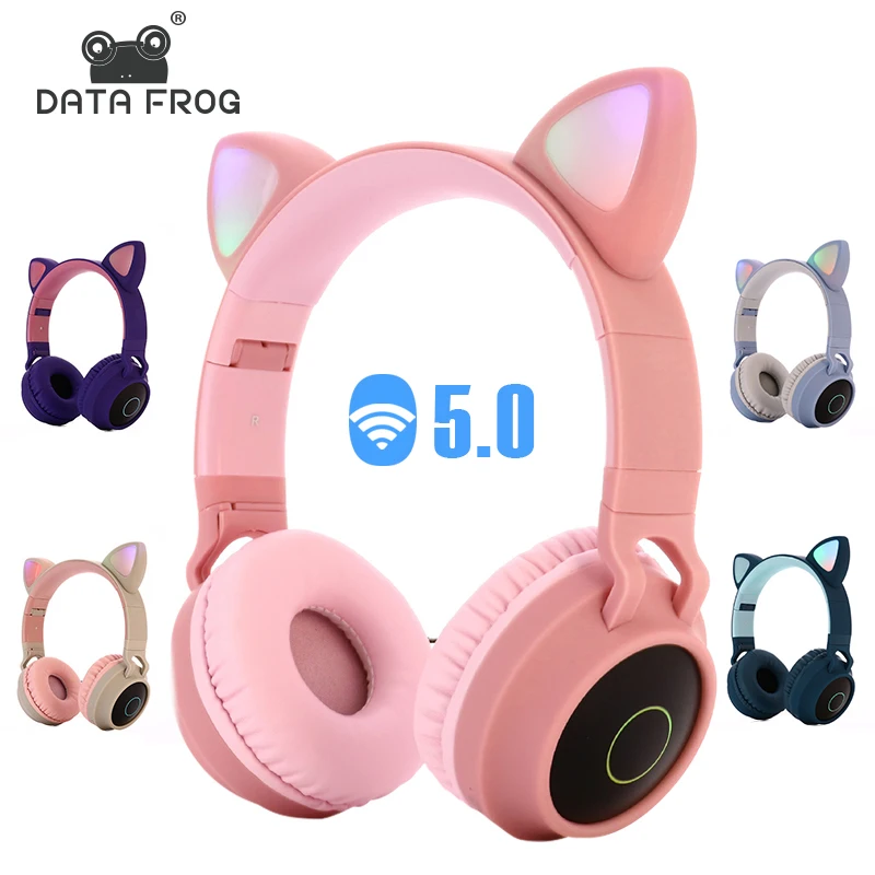 Data Frog Bluetooth-Compatible 5.0 Headset Cat Ear Wireless LED Mobile Phones Headphone Girl Gifts PC Earphone Support TF Card
Data Frog Bluetooth-Compatible 5.0 Headset Cat Ear Wireless LED Mobile Phones Headphone Girl Gifts PC Earphone Support TF Card