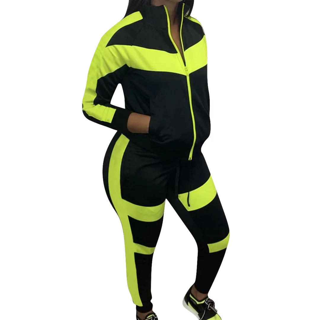 Women Sport Fitness 2 Piece Tracksuit Set Neon Green Stripe Color Block Black Matching Sweatsuit Jacket Jogger Outfit Plus Size
Women Sport Fitness 2 Piece Tracksuit Set Neon Green Stripe Color Block Black Matching Sweatsuit Jacket Jogger Outfit Plus Size