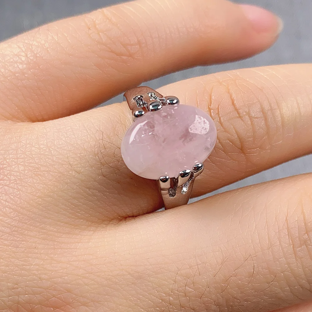 Hot Sale 20Pcs/lot Natural Semi-precious Stones Rose Quartzs Rings for Women Geometric Pink Crystal Ring Jewelry Gifts 
Hot Sale 20Pcs/lot Natural Semi-precious Stones Rose Quartzs Rings for Women Geometric Pink Crystal Ring Jewelry Gifts