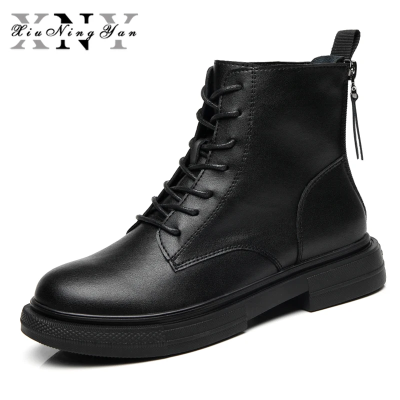 Xiuningyan Genuine Leather Women Martin Boots British Style Short Boots 2020 Women's Casual Shoes Flat Double Zipper Short Boots
Xiuningyan Genuine Leather Women Martin Boots British Style Short Boots 2020 Women's Casual Shoes Flat Double Zipper Short Boots