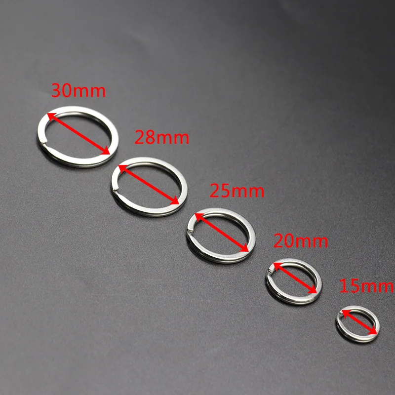 

20PCS/Pack 100% Stainless Steel Key Chains Never Fade 15 20 25 28 30 32mm Split Ring Key Rings For Bag Car Craft Materrial