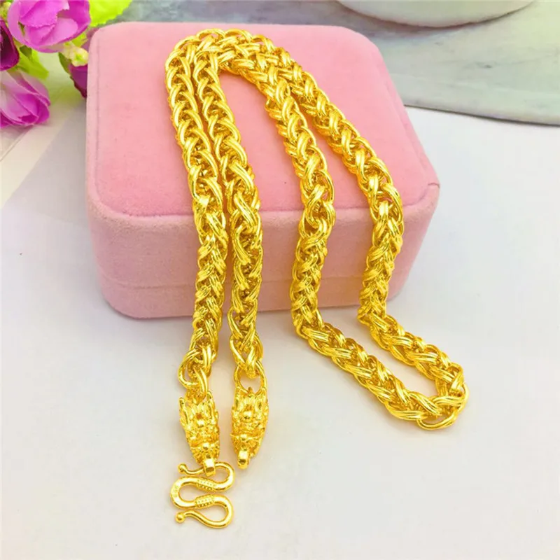 Vintage Twist Rope Chain Brass 18K Gold Domineering Dragon Head Necklace for Men Boys Cool Accessories Gift
Vintage Twist Rope Chain Brass 18K Gold Domineering Dragon Head Necklace for Men Boys Cool Accessories Gift