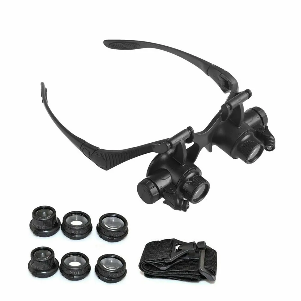 Double Eye Jewelry Watch Repair Magnifier Loupe GlassesWith LED Light 8 Lens 9892GJ High Magnification Magnifying Glass 10/15/20
Double Eye Jewelry Watch Repair Magnifier Loupe GlassesWith LED Light 8 Lens 9892GJ High Magnification Magnifying Glass 10/15/20