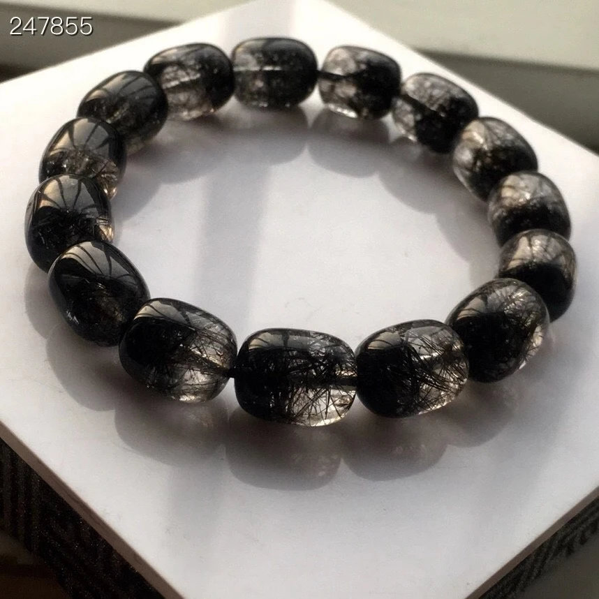 Genuine Natural Black Rutilated Quartz Crystal Bracelet 13x10mm Clear Barrel Beads Women Men Rare Brazil AAAAAA
Genuine Natural Black Rutilated Quartz Crystal Bracelet 13x10mm Clear Barrel Beads Women Men Rare Brazil AAAAAA