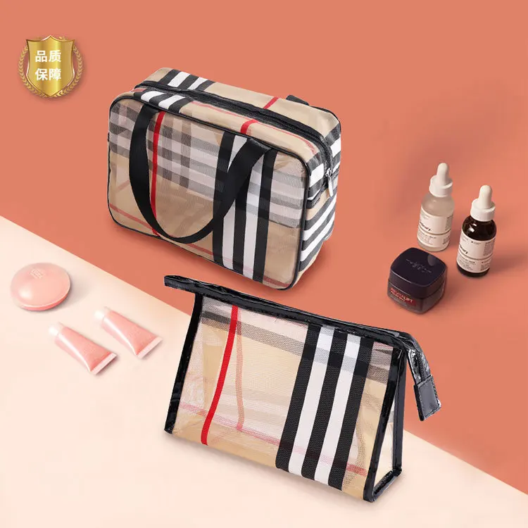 Simple and portable cosmetic bag, double-layer mesh PVC toiletry bag set, mesh three-piece cosmetic bag
Simple and portable cosmetic bag, double-layer mesh PVC toiletry bag set, mesh three-piece cosmetic bag