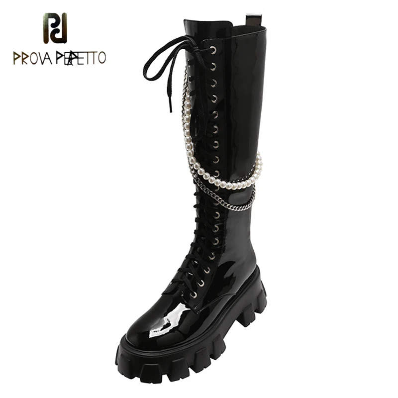 But Knee Knight Boots Autumn and Winter New Platform Round Toe Thick-soled Zipper Boots Lace Up Pearl Chain High Boots
But Knee Knight Boots Autumn and Winter New Platform Round Toe Thick-soled Zipper Boots Lace Up Pearl Chain High Boots