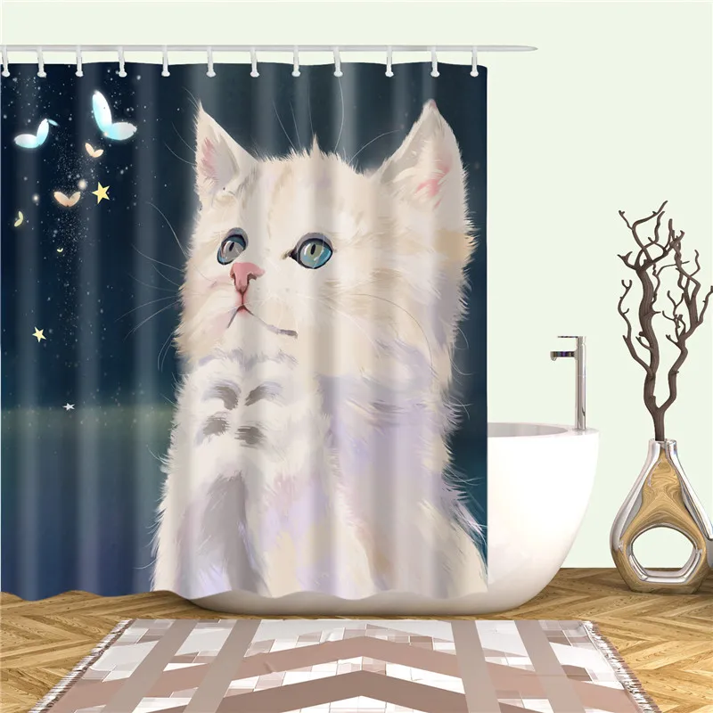 Aesthetic Dream Cat and Butterfly Shower Curtain Dark Blue Cartoon Animals Bathroom Curtain Home Bath Decor Accessories Curtains
Aesthetic Dream Cat and Butterfly Shower Curtain Dark Blue Cartoon Animals Bathroom Curtain Home Bath Decor Accessories Curtains
