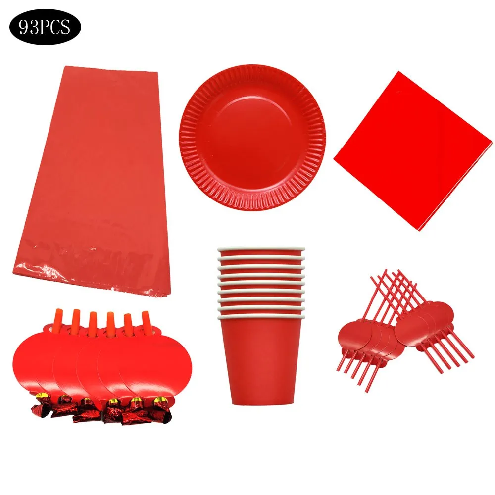 93Pcs Red Disposable Tableware Tablecloth Plate Napkin Blowout Straws Supplies Red Theme Birthday Party Baby Shower Decorations
93Pcs Red Disposable Tableware Tablecloth Plate Napkin Blowout Straws Supplies Red Theme Birthday Party Baby Shower Decorations